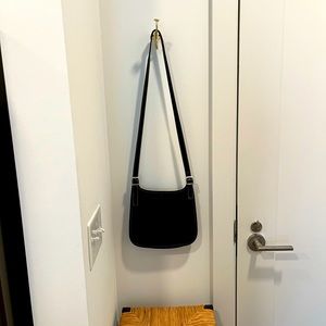 Vintage Coach Canvas & Leather Crossbody Bag - Black